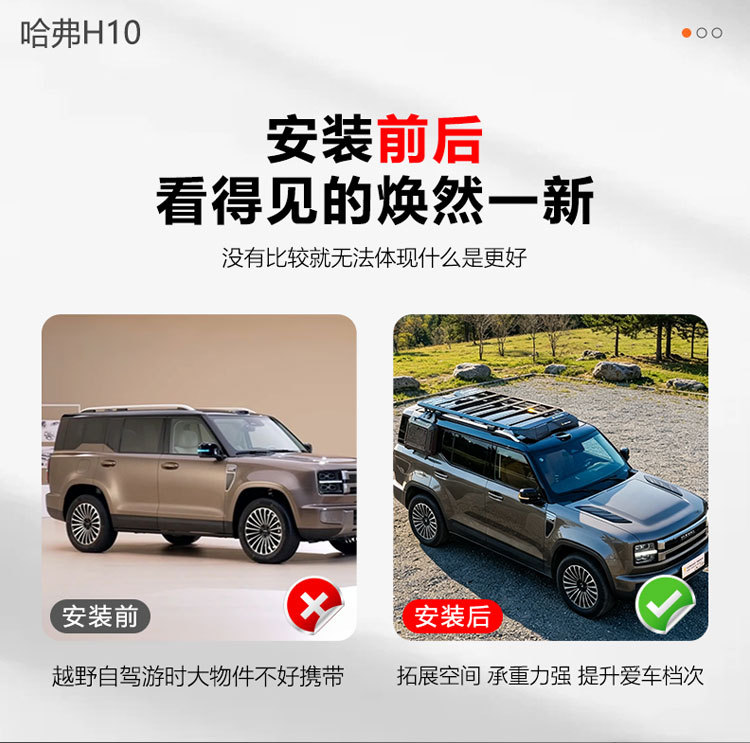 Great Wall H10 roof rack, Haval H10 travel storage rack, Explorer off-road modification parts, roof platform