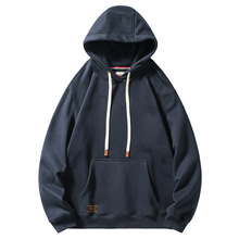 温暖高克重！一体抓绒保暖休闲外贸男装工厂剪标尾货连帽卫衣外套