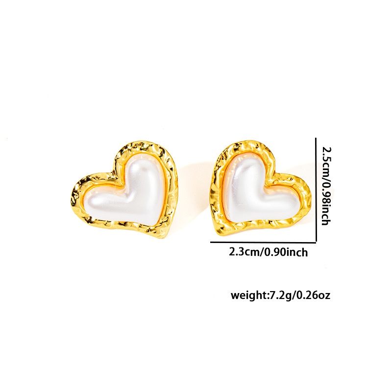 10g Weight 0.03µm Gold Plating Thickness Electroplated Gold Plating Process 201 Stainless Steel Ear Needle Material Golden Plated Plating Material Artificial Pearls Inlay Material Ear Studs Classification 1 Pair Quantity Holiday, Daily Occasion 201 Stainless Steel Material Heart Shape, Fish Tail Pattern Women's Gender Casual, Simple Style, Streetwear Style Plating Craft 1 Pair Casual Simple Style Streetwear Heart Shape Fish Tail Plating 304 Stainless Steel Ear Studs 12