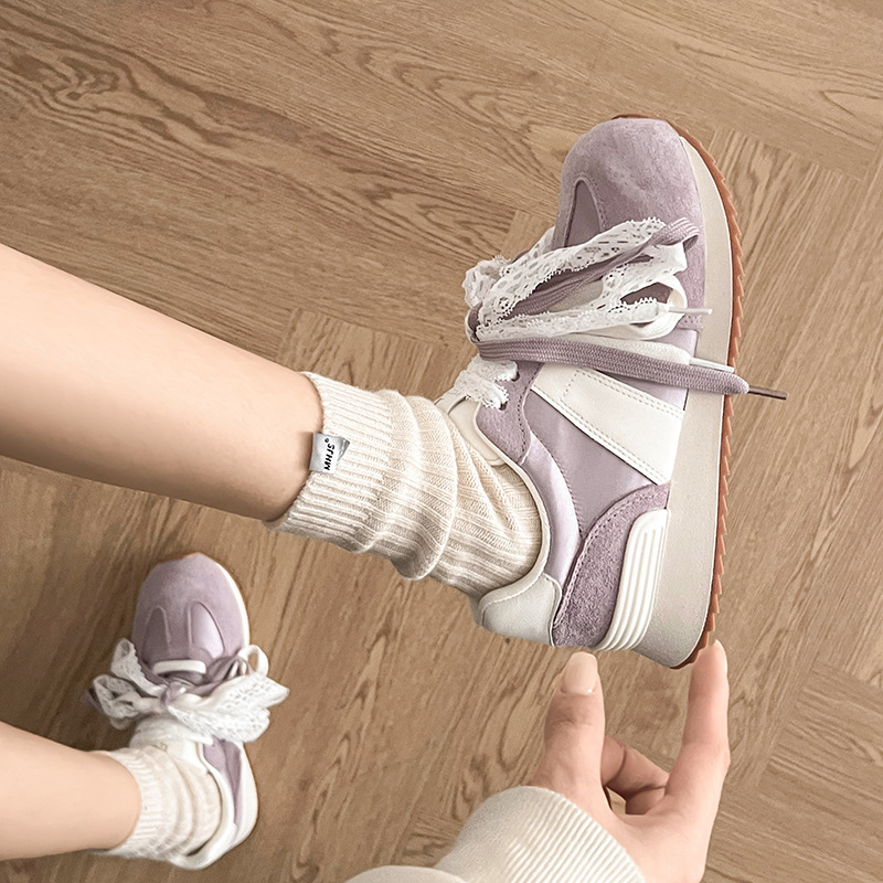 Ballet de encaje no-pantalón Argan De zapatos de entrenamiento 2025 nuevo estilo primavera y otoño con pantalones de piernas largas zapatillas deportivas púrpura image 5