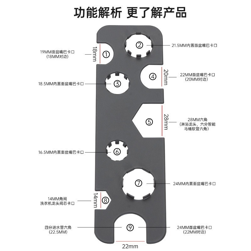 不锈钢扳手家用水龙头可拆卸扳手万能维修工具厨房水龙头安装工具|undefined