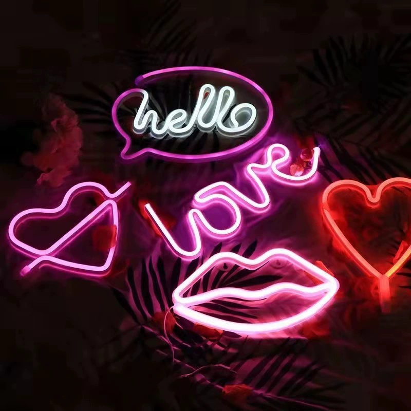 Светодиодные ночные прожекторы Love modeling lights, неоновые огни, освещение всего дома, кактусы, облака, луна, молния, неоновые огни