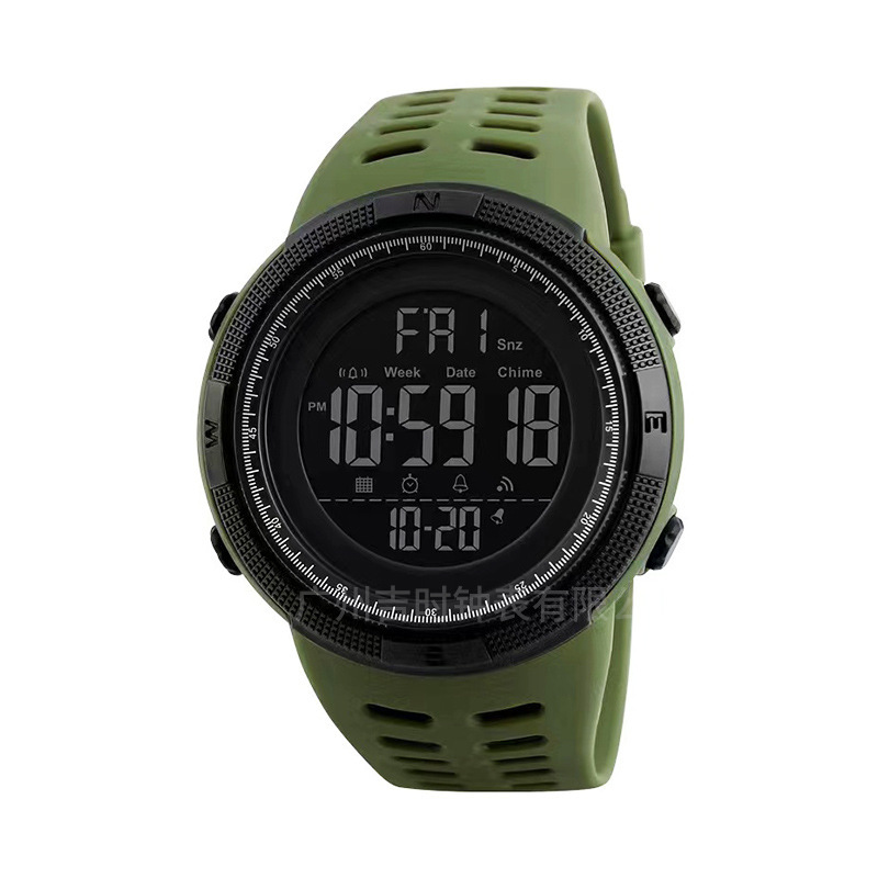 Cross-border youth led electronic watch multi-functional outdoor sports waterproof electronic watch large dial luminous watch