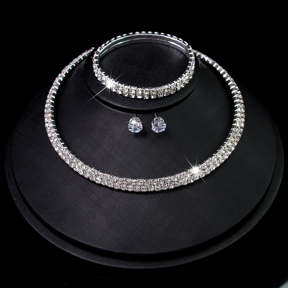 Luxuriös Braut Geometrisch Strass Quaste Frau Schmuck-Set display picture 5