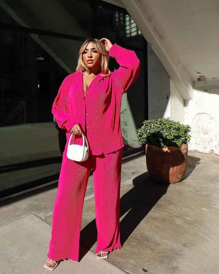 Turndown Neckline Women'S Casual Solid Color Polyester Modal Splicing Pant Co-ord Set Pants Sets