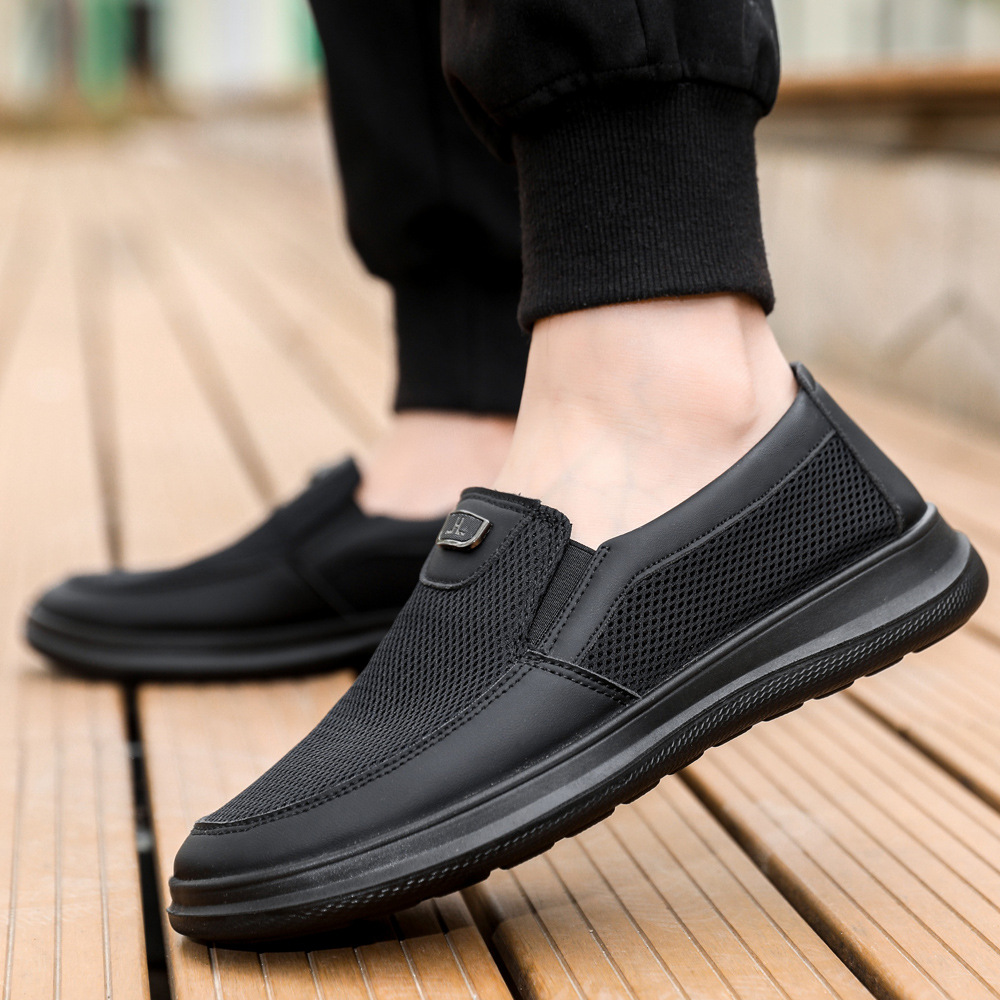 Zapatos casuales de verano nuevos zapatos de poliuretano con suela de malla transpirable para hombres, zapatos de mediana edad cómodos ligeros para padres image 5
