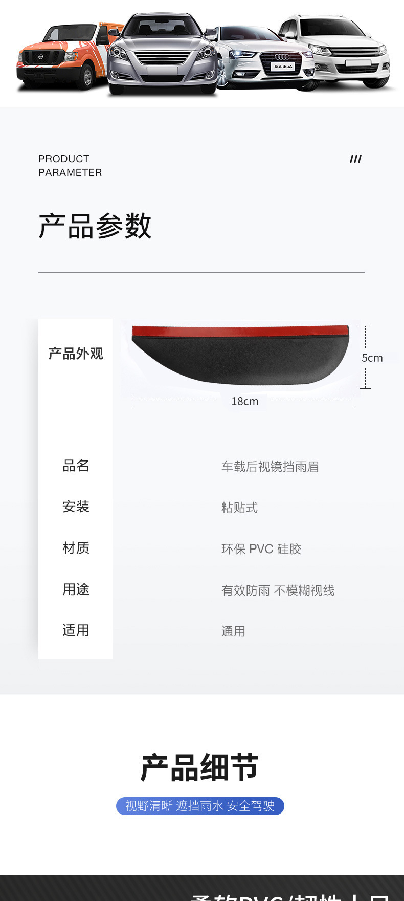 Car Rearview Mirror Rainproof Film Visor