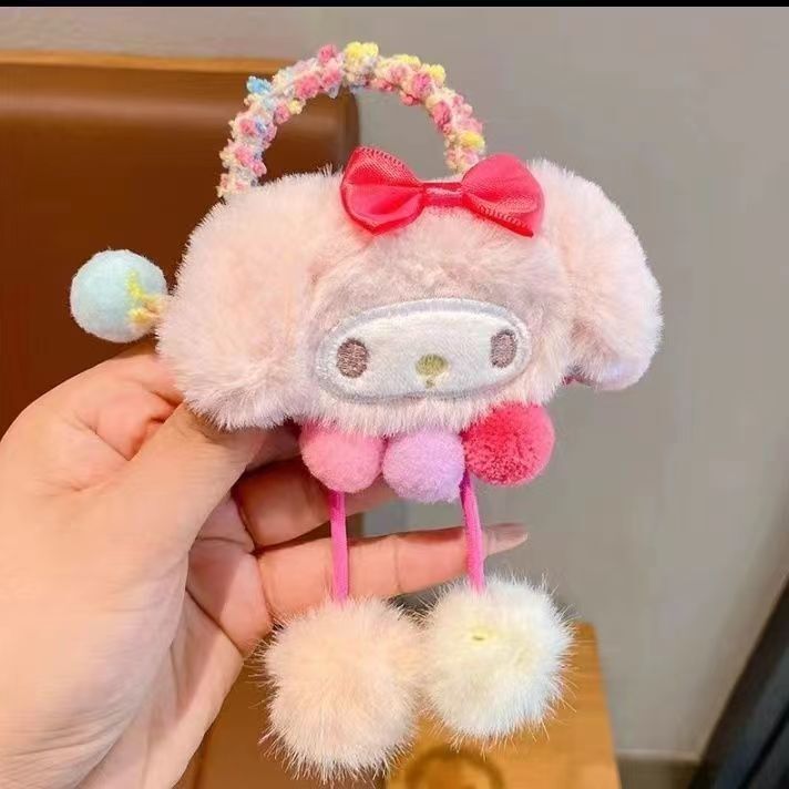 クロミヘアバンド子供用ヘッドバンドかわいいサンリオウール漫画ゴムバンド女の子ポニーテールボールヘアアクセサリー|undefined