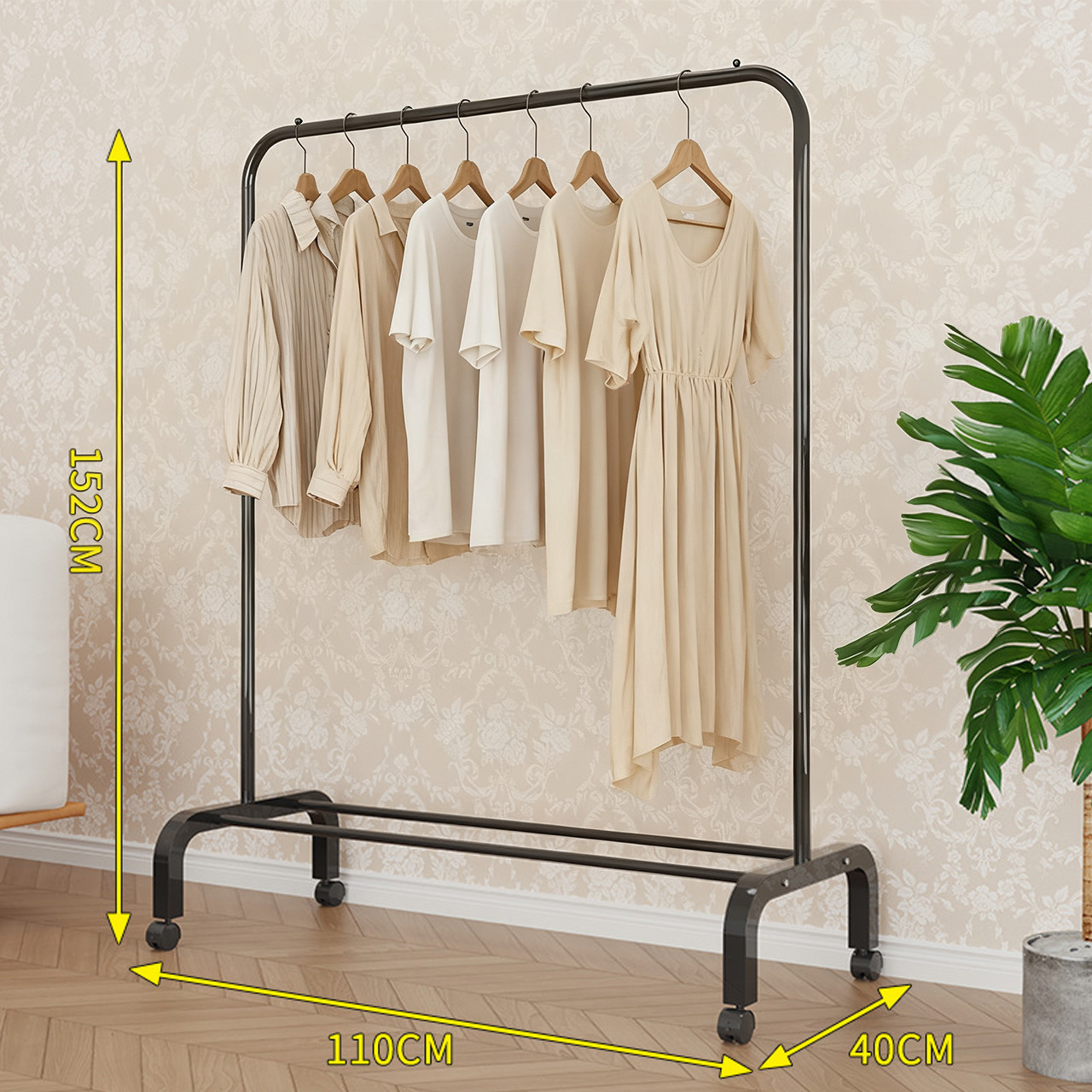 Perchero sencillo transfronterizo, perchero de pie para dormitorio o balcón, tendedero plegable móvil, tipo barra de pie, venta al por mayor