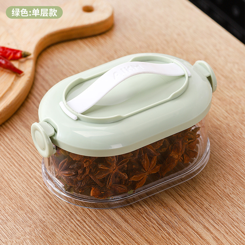 [Caja de especias apilable espesada] caja de almacenamiento de cocina cebolla doméstica, jengibre y ajo crujiente fruta seca y nueces caja sellada