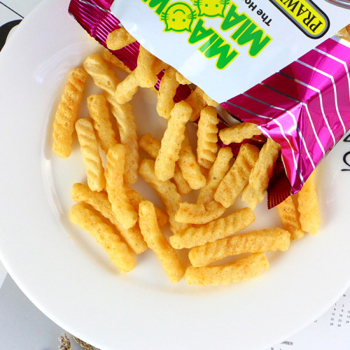 Malaysia Imported Miao Miao Puffed Squid Rings Shrimp Strips Chicken Flavor Shrimp Flavor Crisps 60g Pizza BBQ Spicy Crisps