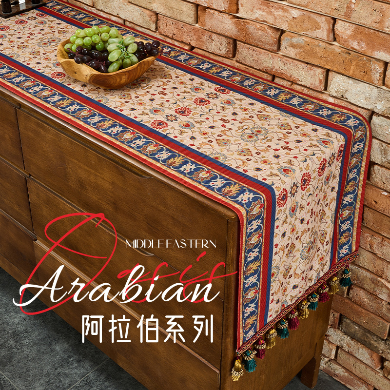Suministro exclusivo transfronterizo de mantel retro, mantel rectangular impermeable para restaurante, mantel para aparador de comedor, mantel rojo para Año Nuevo.