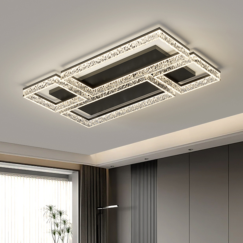 Luz de dormitorio lujoso lujoso sentimental de alto nivel minimalista cristal hielo agrietado dormitorio principal lámpara de techo lámpara de sala de estar