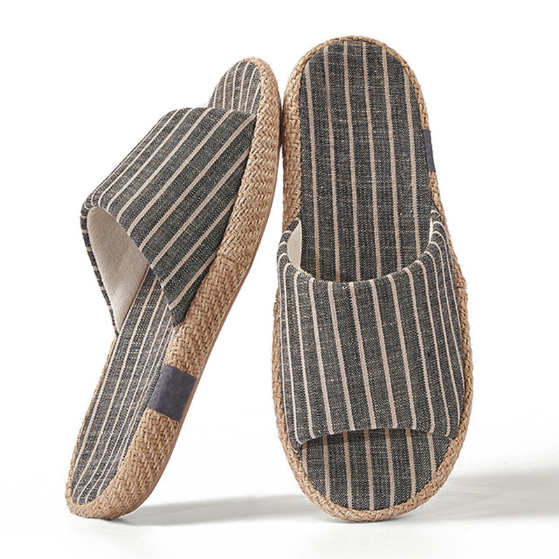 Amazonas zapatillas de lino para mujeres de verano interior antideslizante para el hogar tela de algodón lino zapatillas frías para hombres de primavera y otoño