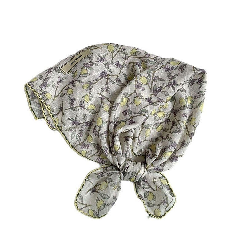 Bufanda de seda, bufanda cuadrada pequeña, protección para el cuello, bufanda pequeña, bolsa de flores de verano, pañuelo en la cabeza, cinturón de recurrencia pastoral, bolsa de cabello atada, bufanda de seda