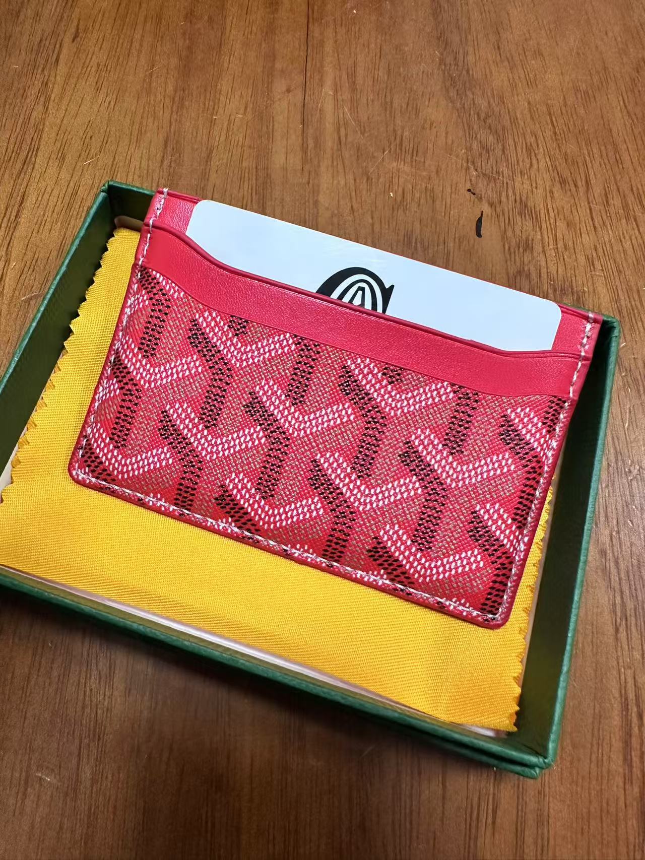 Tarjetero Goyard, tarjetero ultrafino de cuero genuino clásico para hombre, tarjetero de almacenamiento para mujer, tarjetero universal