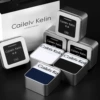 3-piece white-edged iron box (black+white+blue)