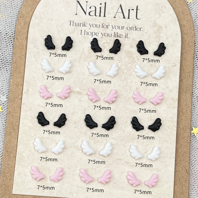 Mini Angel Wings Nail Art Accessories Simple and Versatile Stereo Small Wings Resin DIY Wearable Nail Accessories Wholesale