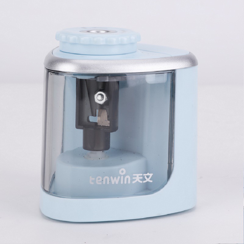 tenwin电动卷笔刀 创意蘑菇头儿童文具半自动刨笔削笔机 TW8005