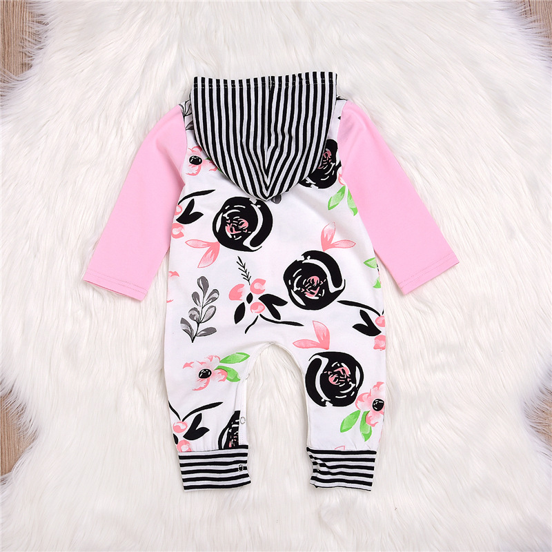 Baby Jumpsuit Baby Letter Print Long Sleeve Hooded Climbing Jumpsuit display picture 8