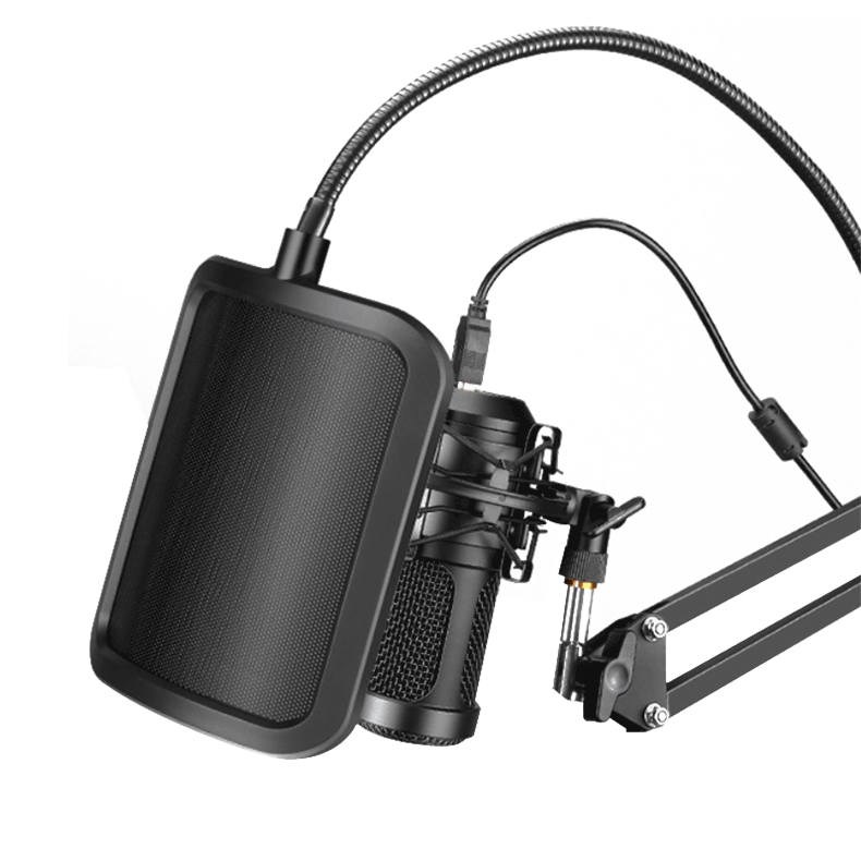 U87 gran diafragma 502 pequeña botella de alimentación micrófono de condensador en forma de U metal anti-spray Red de grabación de la computadora de escritorio cubierta del micrófono