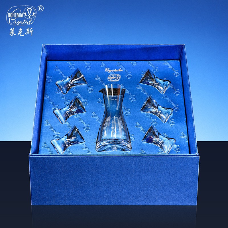 Caja de regalo de tazas de vino de cristal de alta calidad importadas de la República Checa, separador de vino de alta calidad, regalos de negocios, paquetes prácticos para clientes