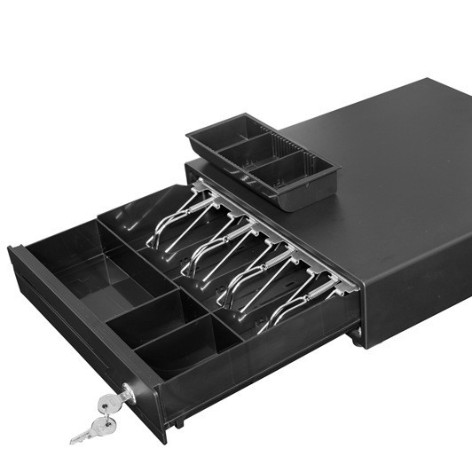 Caja registradora Youku 335C con cuatro compartimentos y tres niveles, caja para mostrador de supermercado, caja registradora comercial.