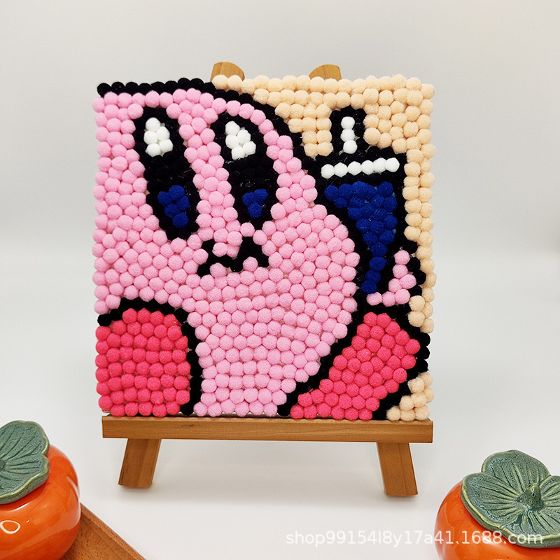 DIY ヘアボール絵画手作り材料パッケージクリエイティブ子供の漫画アニメーション装飾絵画ステッカー絵画屋台卸売|undefined
