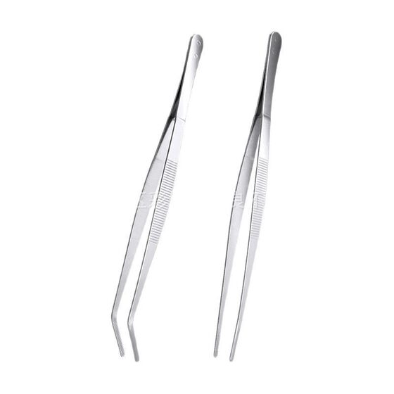 304 stainless steel tweezers 12.5-48cm thick dressing straight elbow tweezers laboratory medical water grass clip