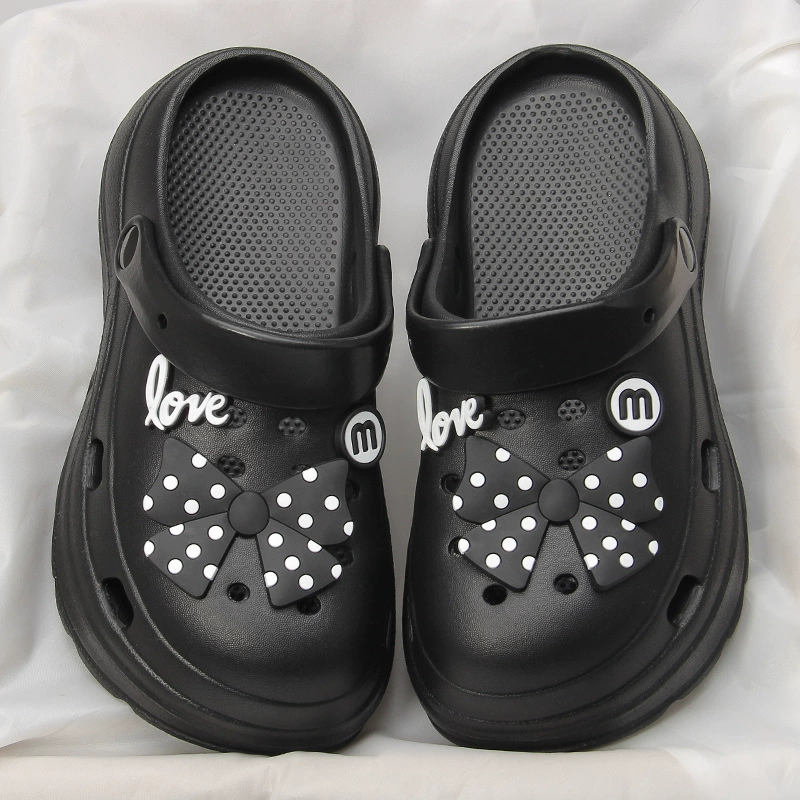 Летние новые женские сабо в мультяшном стиле, нескользящие, устойчивые к запахам, для улицы, увеличивающие рост, пляжные сандалии, экспорт.