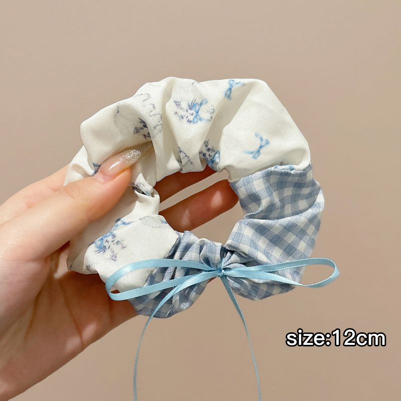 Lazo para el cabello de intestino grueso rayado coreano para mujer, sensación de alto nivel, cuerda para el cabello de cola de caballo, banda de goma para la cabeza para niñas, cuerda para la cabeza de gran tamaño, accesorios para el cabello de flores para la cabeza