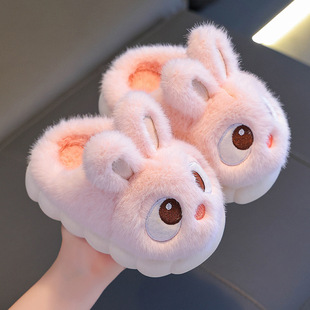 Winter Children's Cotton Slippers for Boys and Girls Parent-Child Cute Cartoon Bag with Indoor Baby Home Warm Mao Mao Slippers