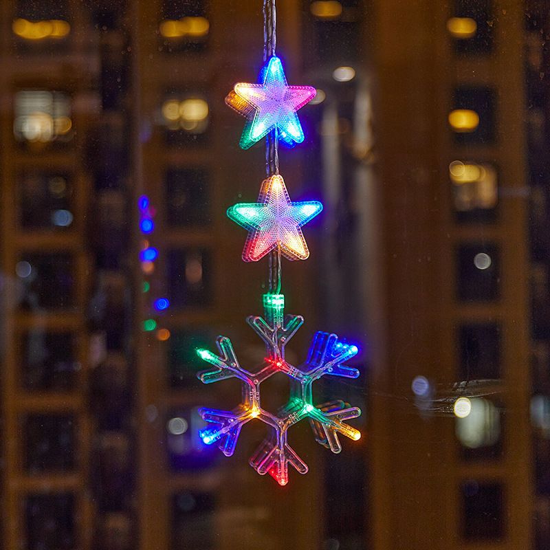 Lámpara de succión de diseño al aire libre de Navidad estrella de cinco puntas parada actividad ventana creativa Lámpara decorativa tienda centro comercial lámpara colgante