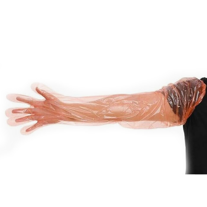 Okuny跨境热卖牧畜兽医助产接生手套 防水塑料人工授精兽用手套E