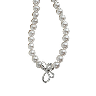 赛伊娜 Cute three dimensional necklace with bow, ring from pearl, silver 925 sample 5