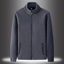 新款夹克加厚男士秋冬季外套加绒摇粒绒休闲立领卫衣绒衣保暖开衫