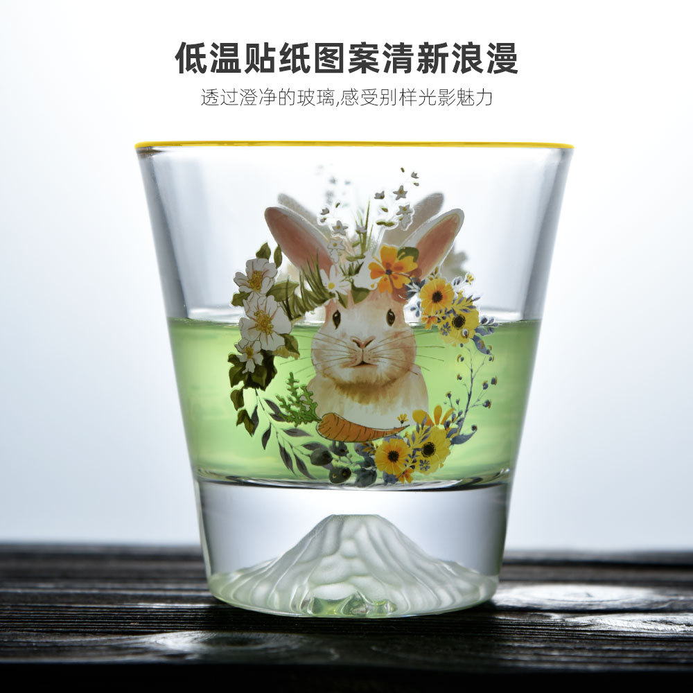 高颜值ins风玻璃烈酒杯 家用厚底小白酒杯饮料莫吉托杯子富士山杯