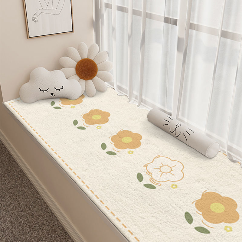 Animal de dibujos animados dormitorio alfombra de cama sala de estar doméstica alfombra de cachemira encantadora suave cuatro estaciones alfombra de ventana flotante universal