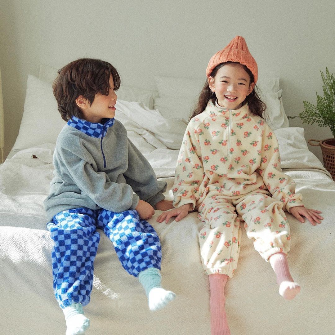 Casual, Daily Occasion Casual Flower Cotton Fleece Girls Clothing Sets