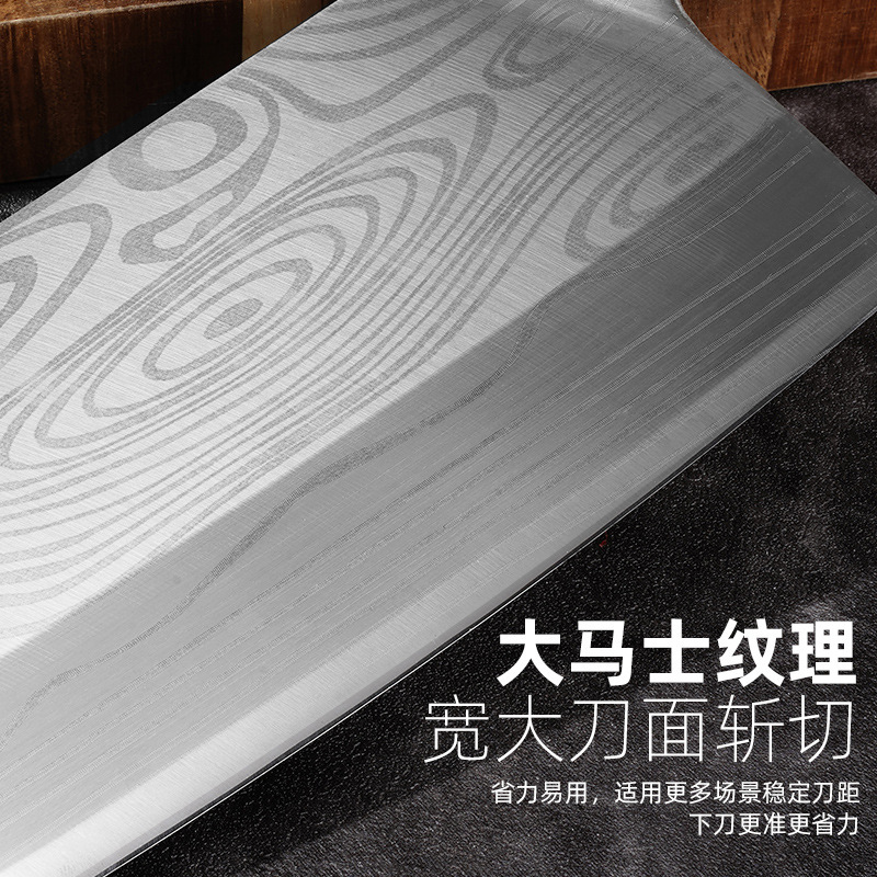 Cuchillo de corte de acero inoxidable con mango de madera de flores de billy, cuchillo de corte de corte de patrón de Damasco, cuchillo de corte de huesos afilado de cocina doméstica