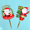 Christmas color print acrylic cake 牌 Santa Claus cake decorative plug -in party supplies cake decoration