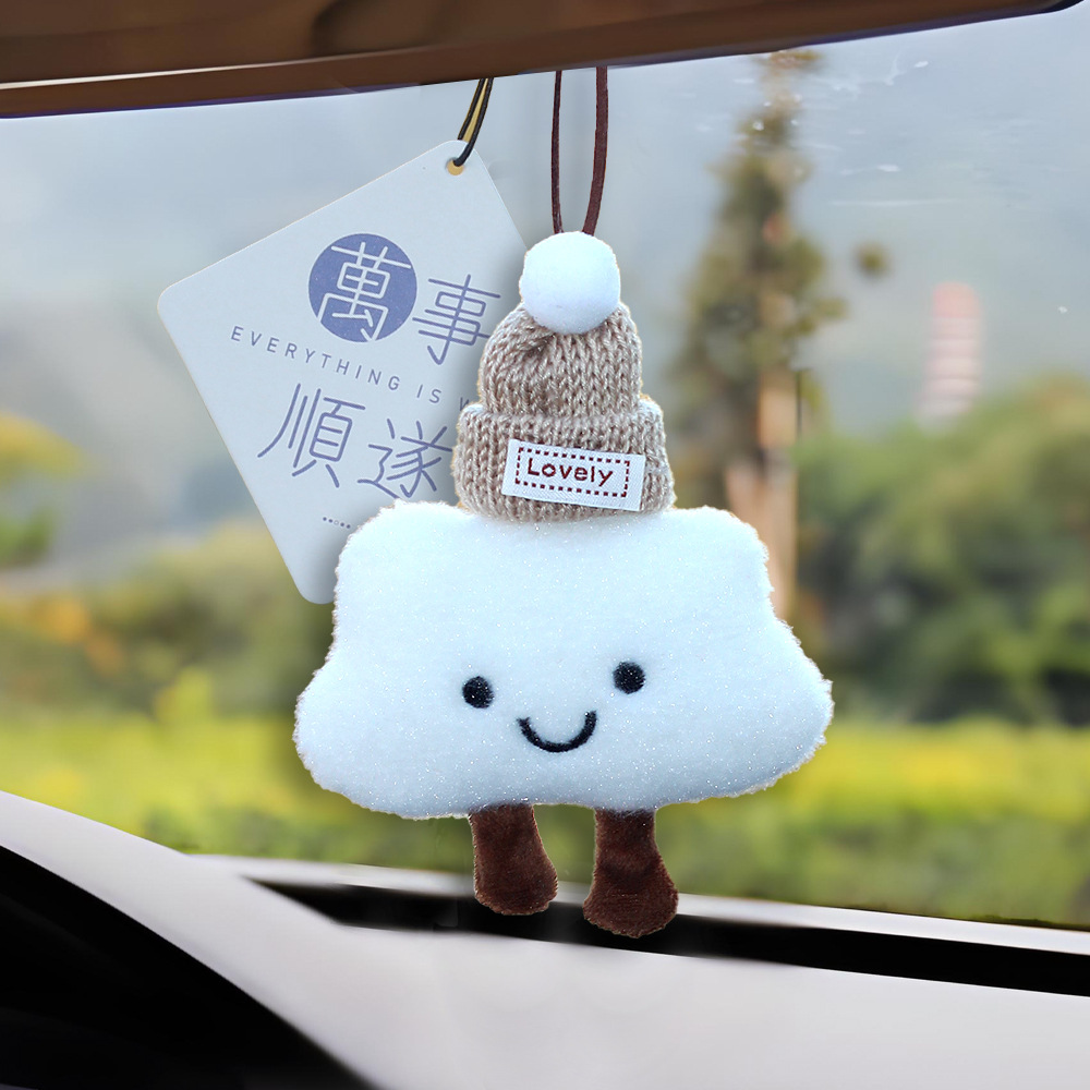 Cute colgante de automóvil de nubes 2025 nueva decoración interior creativa de automóviles perfumado colgante de espejo retrovisor