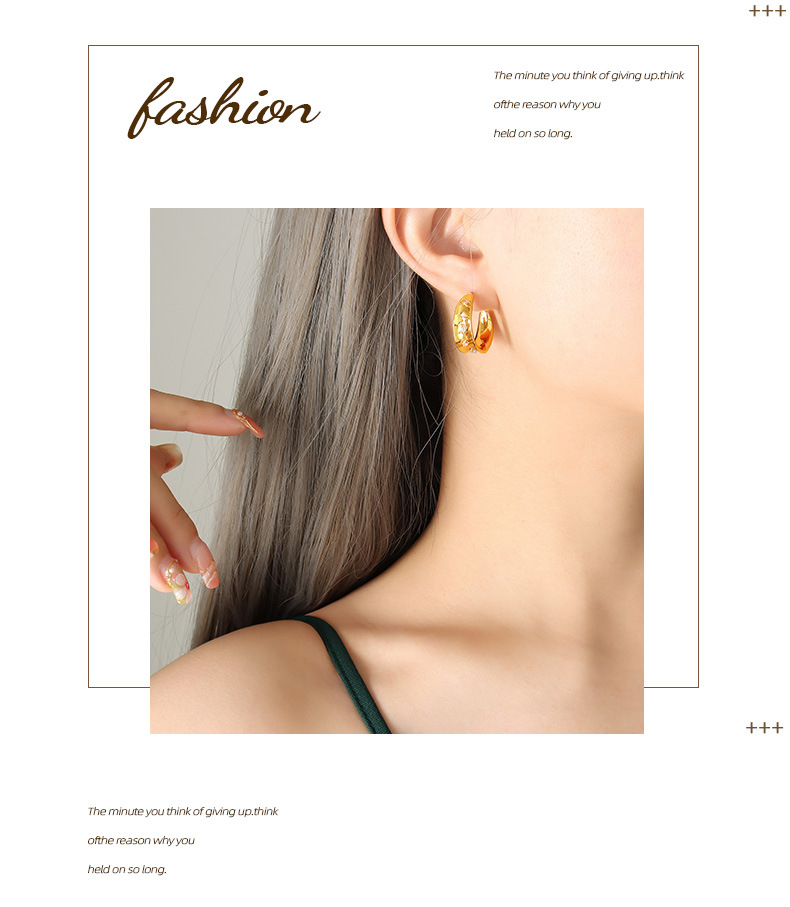 Simple Style C Shape Copper Plating Inlay Zircon Earrings 1 Pair