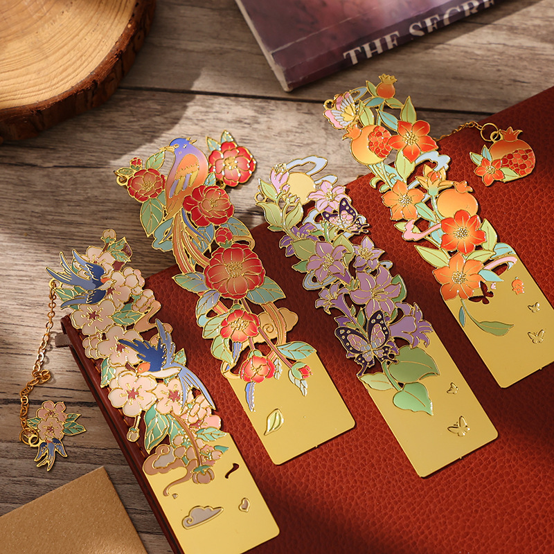 Twelve Flower Series Floral Metal Bookmarks Exquisite High-end Peach Blossom and Lotus Flower Reading Bookmarks Customizable with Engraving Twelve Flower Series Floral Metal Bookmarks Exquisite High-end Peach Blossom and Lotus Flower Reading Bookmarks Customizable with Engraving
