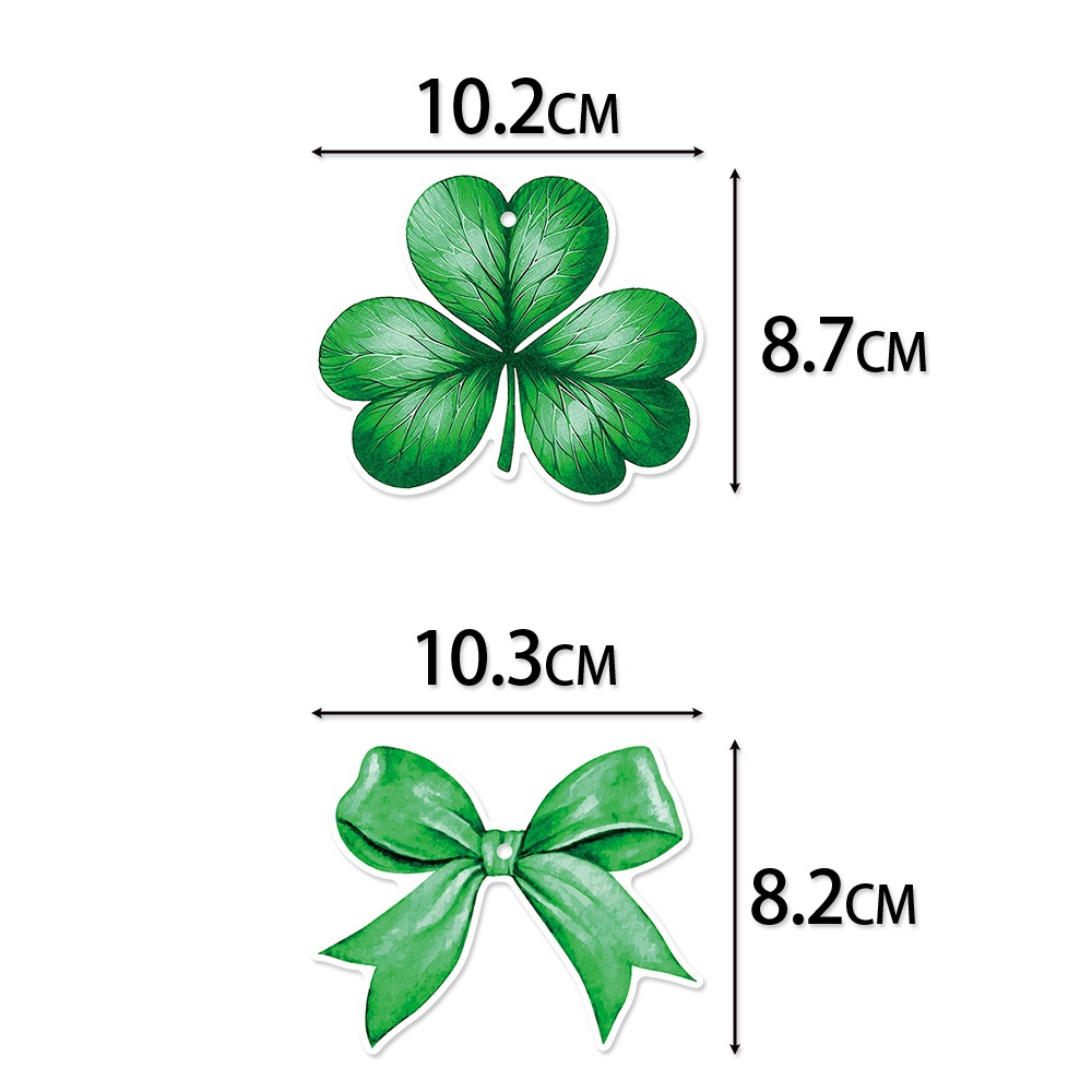 Día de San Patricio transfronterizo trébol arco colgante etiqueta de regalo de vacaciones irlandesas colgante