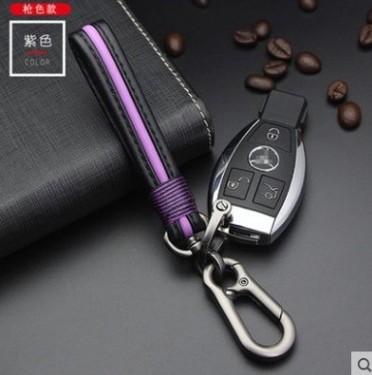 革ロープキーホルダーペンダント編組ロープキーリング金属カップル漫画アクセサリー男性と女性の車のキーチェーン