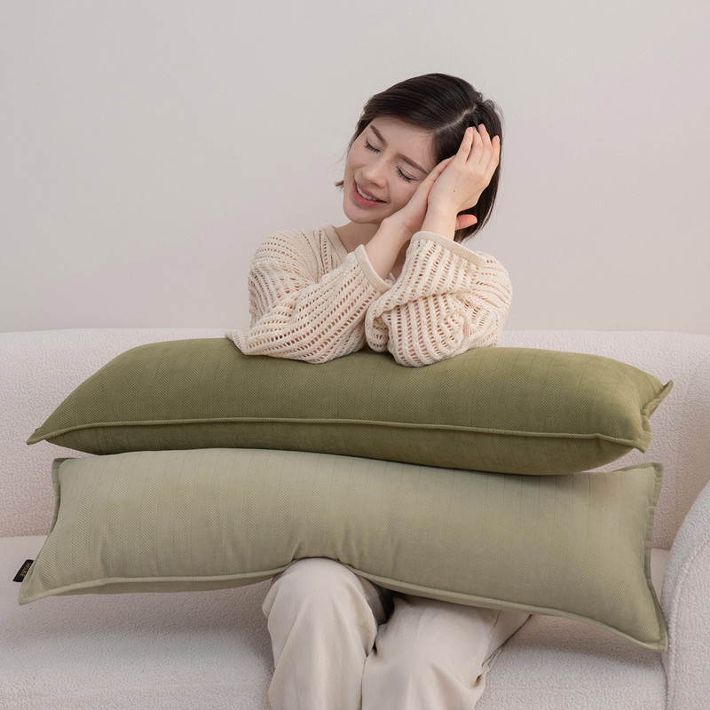 ソファ用ロング枕、リビングルームベッド、横向き寝用枕カバー、長方形クッション、寝そべり用脚枕、ベッドサイド背もたれ枕|undefined