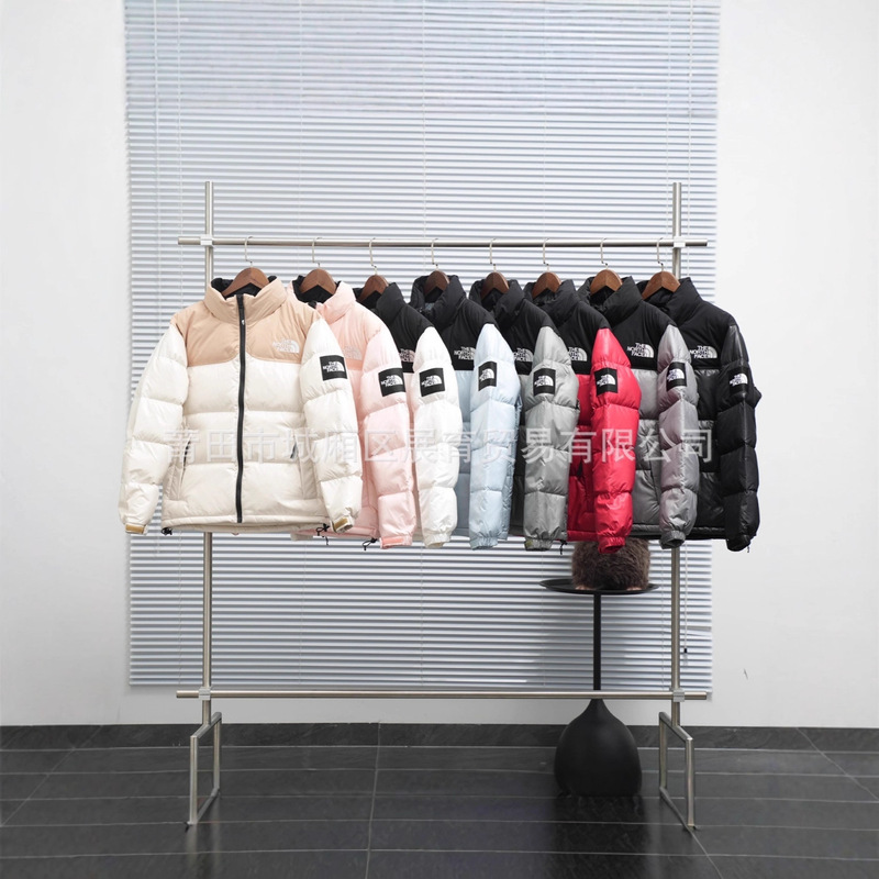 North Face 2026 Autumn/Winter New Collection North Face 1996 Glossy Large Plaid down Jacket Warm Coat Stylish