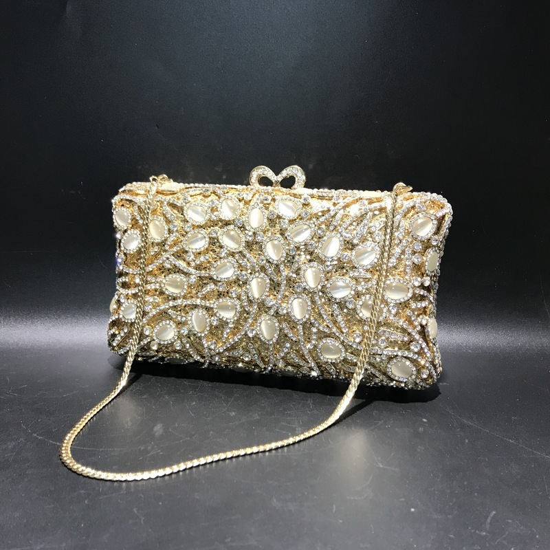 * Bolsa de diamante de ojo de gato bolsa de cena de cristal de metal bolso de diamantes hecha a mano bolso de damas AliExpress duro