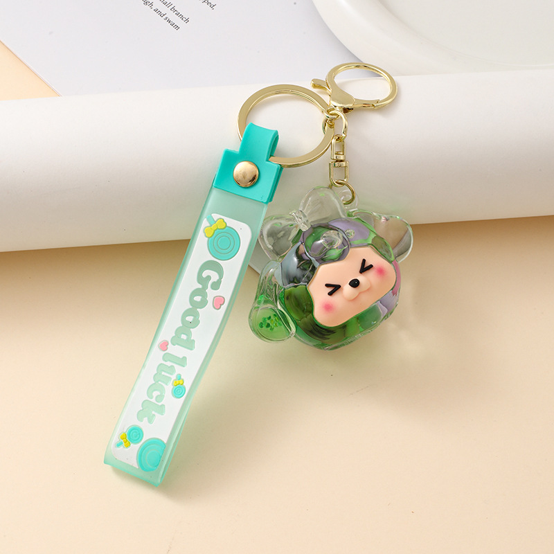 ネット赤アクリル小羊流砂瓶キーホルダーかわいいkiki置物公子包帯ストラッププレゼントキーホルダー|undefined